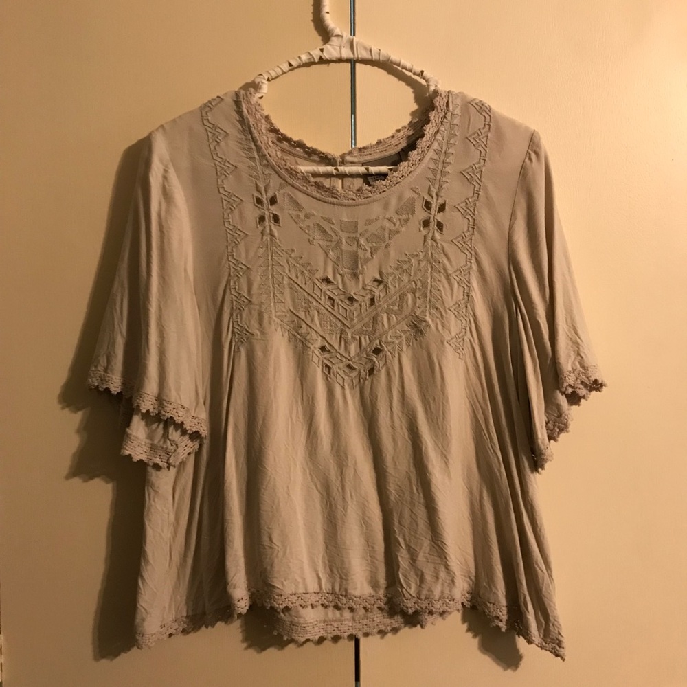 Vero Moda Size L grey short sleeve cutout top